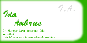 ida ambrus business card